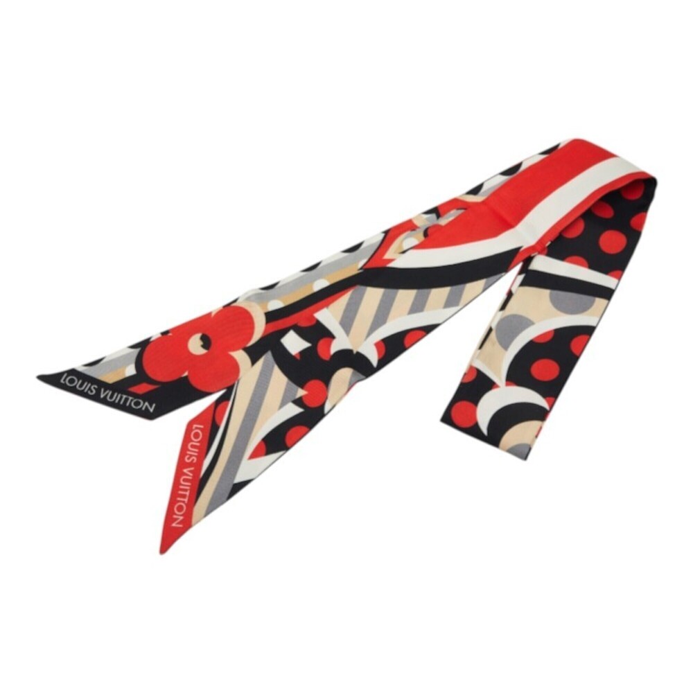 Louis Vuitton Pop Monogram Bandeau BB Scarf M76187 Black Red Multicolor Silk ...